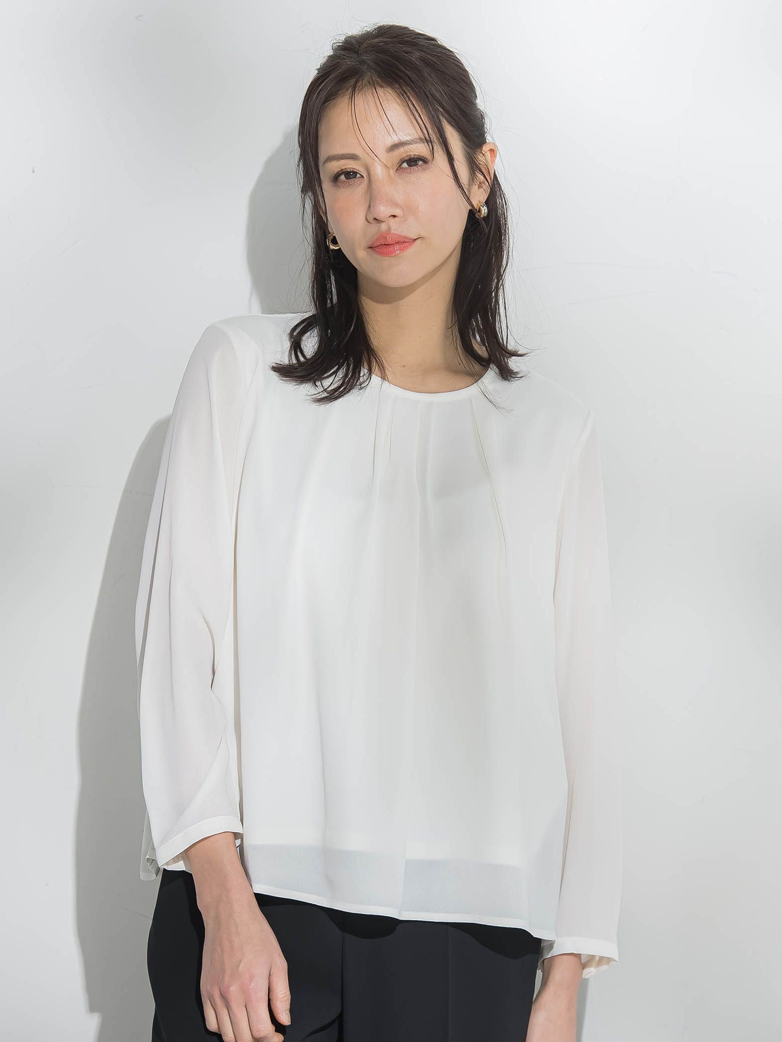 【WEB限定】透けにくい安心シフォンブラウス