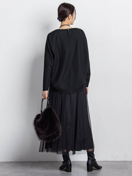 両面起毛ドロップショルダーブラウス≪洗える/セットアップ対応≫