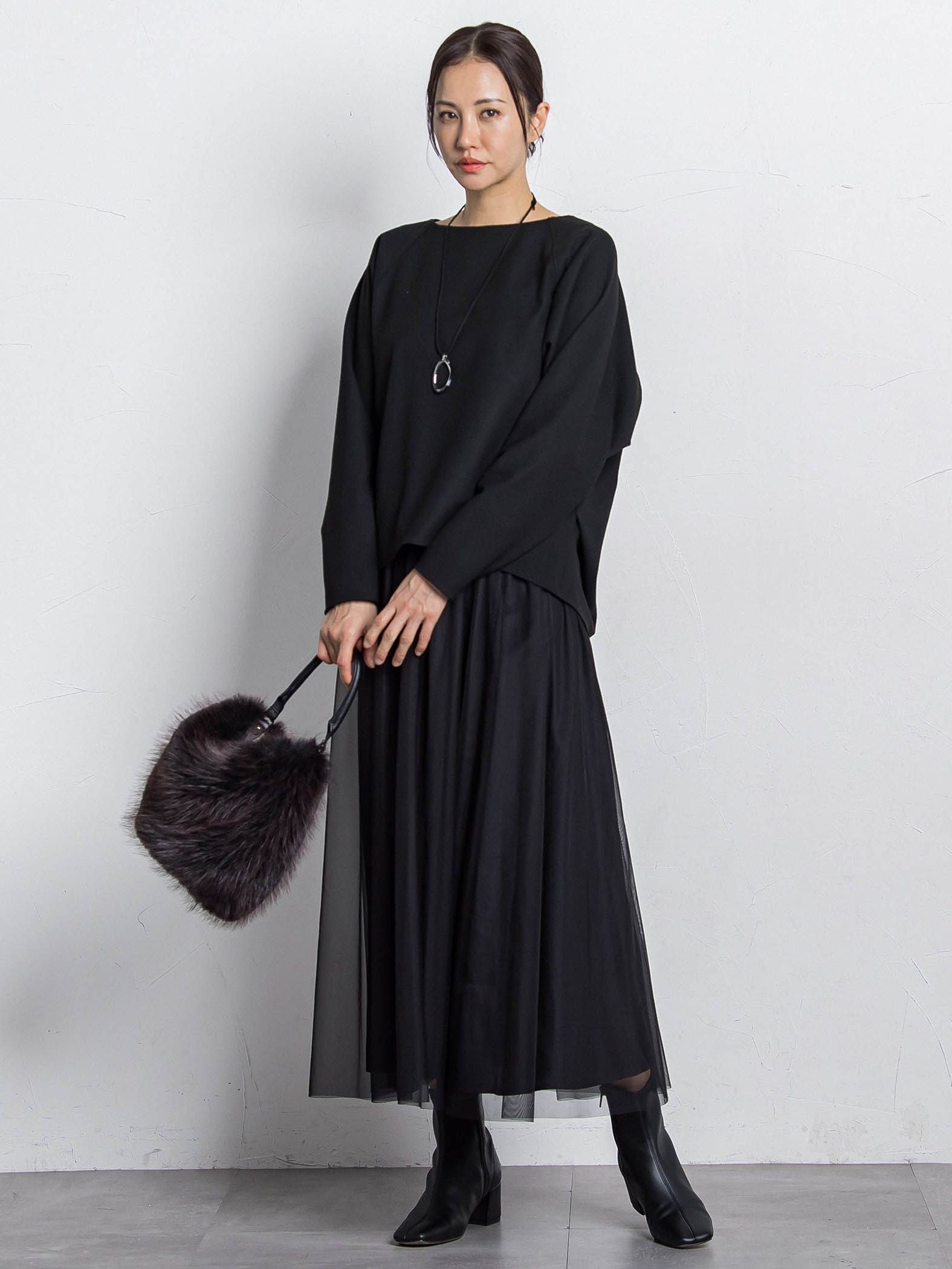 両面起毛ドロップショルダーブラウス≪洗える/セットアップ対応≫