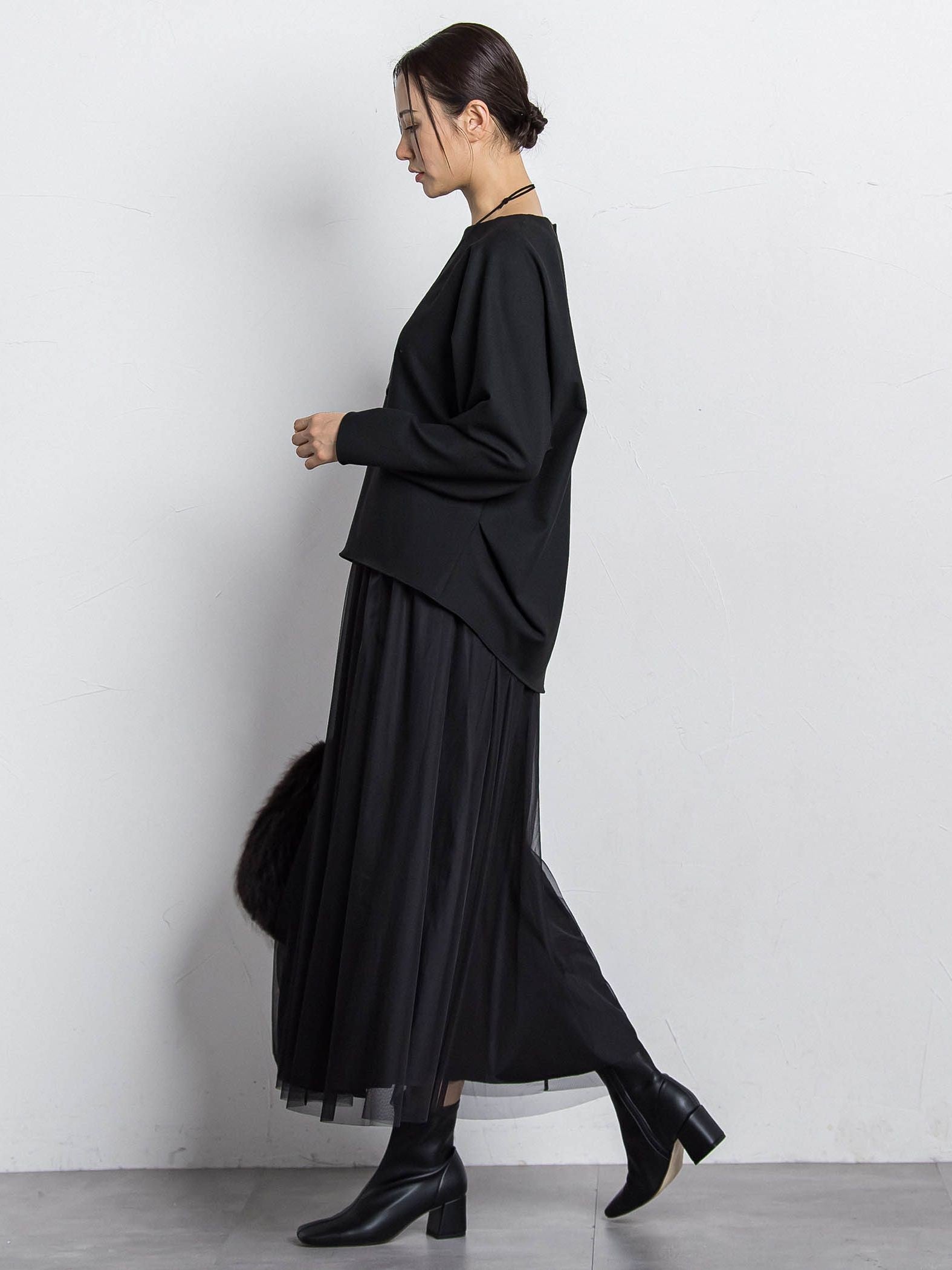 両面起毛ドロップショルダーブラウス≪洗える/セットアップ対応≫