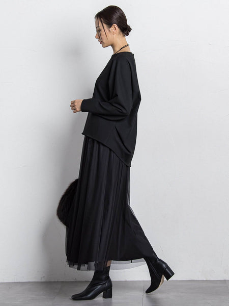 両面起毛ドロップショルダーブラウス≪洗える/セットアップ対応≫