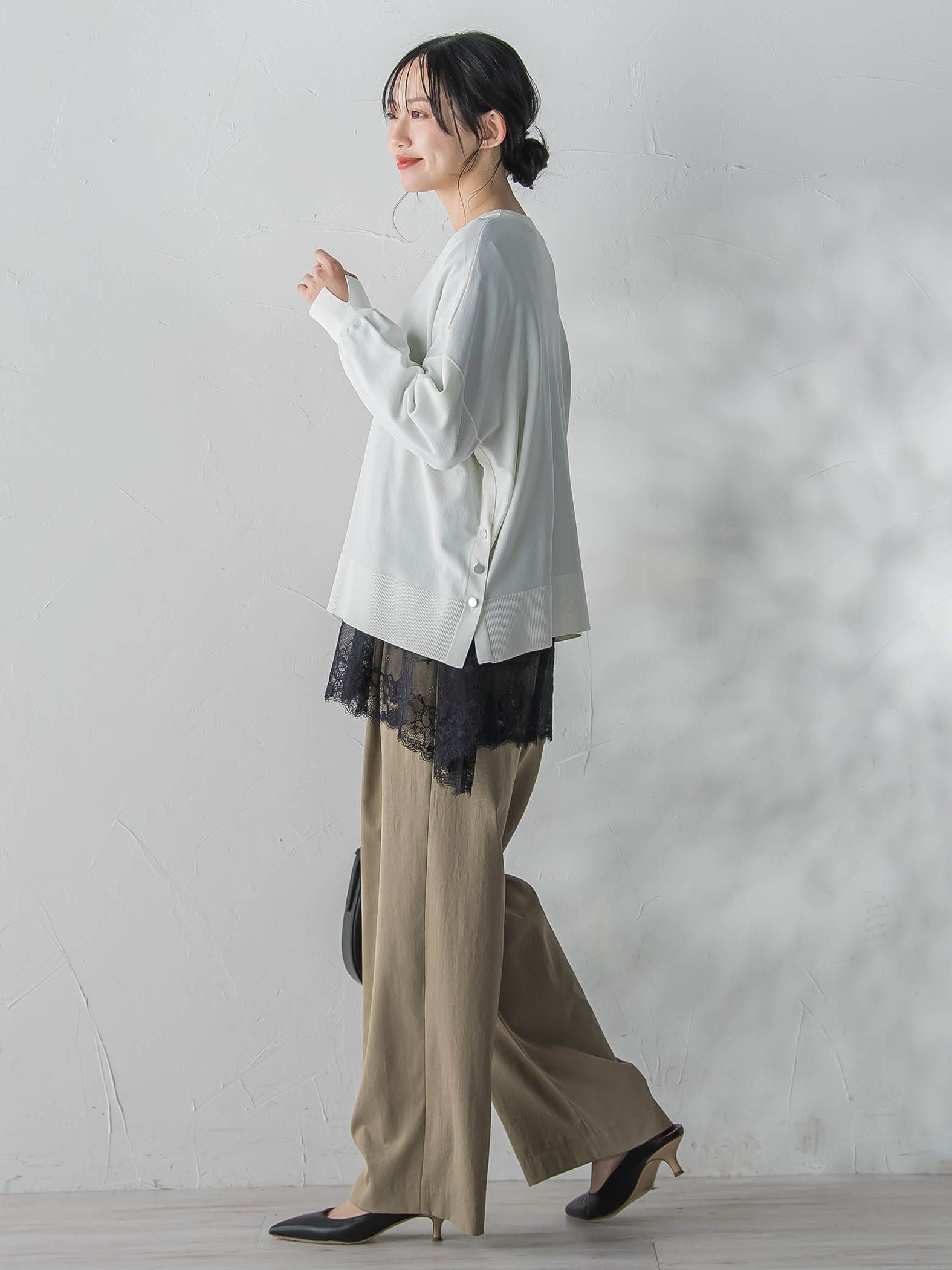 サイドボタンニット≪手洗い可能≫