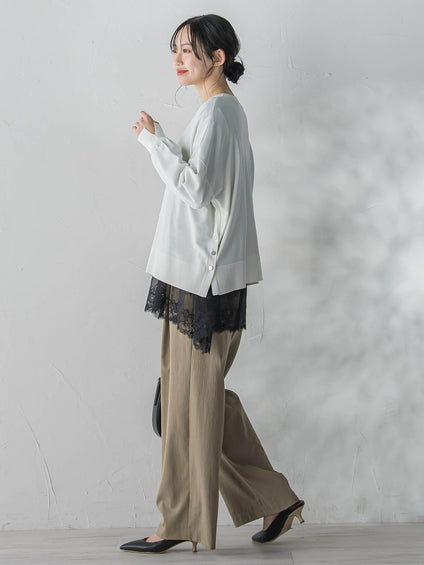 サイドボタンニット≪手洗い可能≫