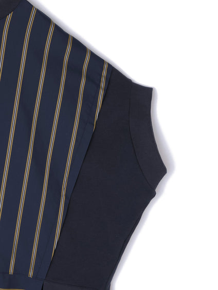 《予約》【機能するミニマル服】ストライプ切替プルオーバー　《接触冷感/吸水速乾/UVカット》