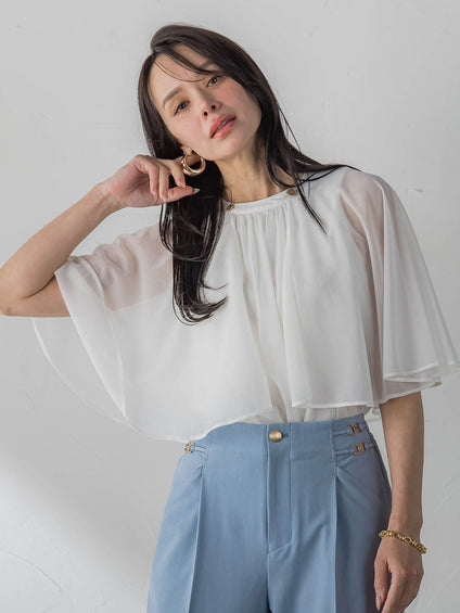 トリコットシフォンカットソー