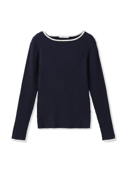 配色RIBニット≪手洗い可能≫