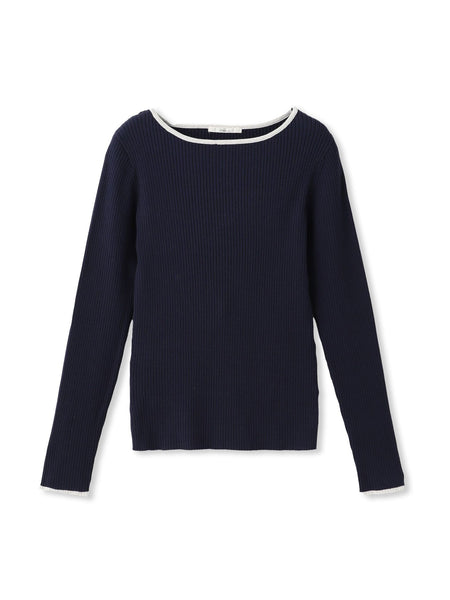 配色RIBニット≪手洗い可能≫