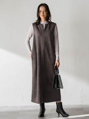 【WEB限定】フェイクスエードワンピース≪洗える≫