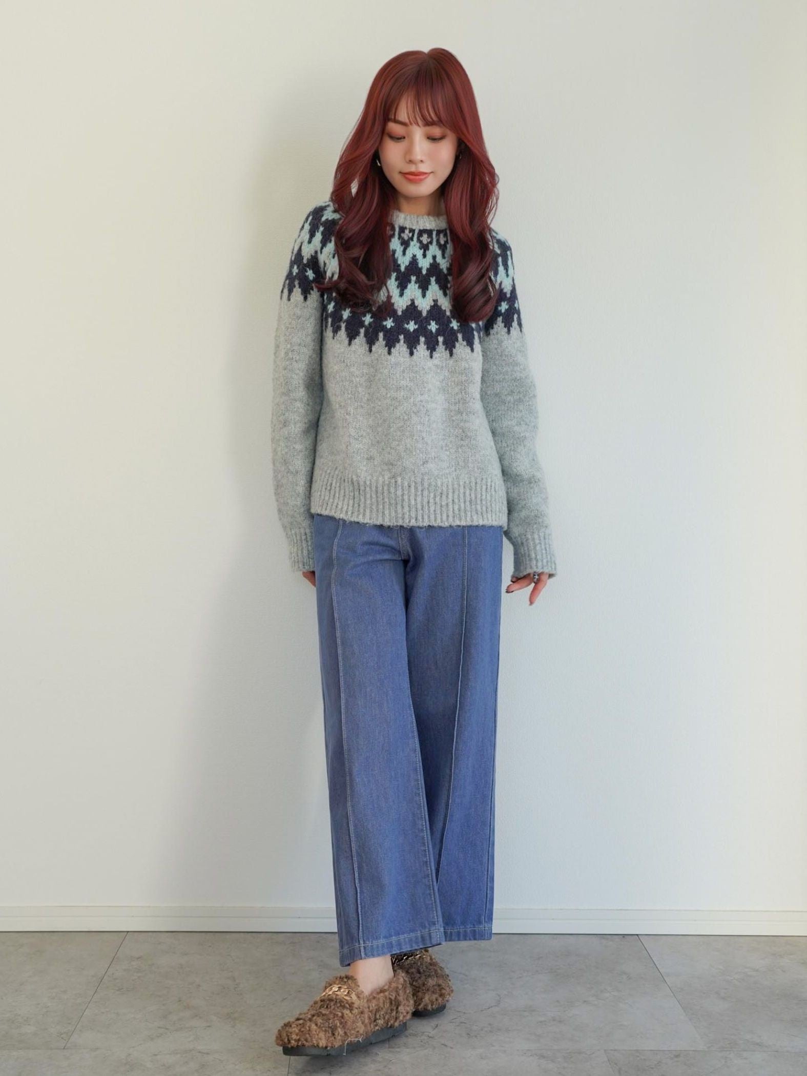 Double Belt Wide Denim［XS.under150cmさんもオススメ］≪洗濯機で洗える≫