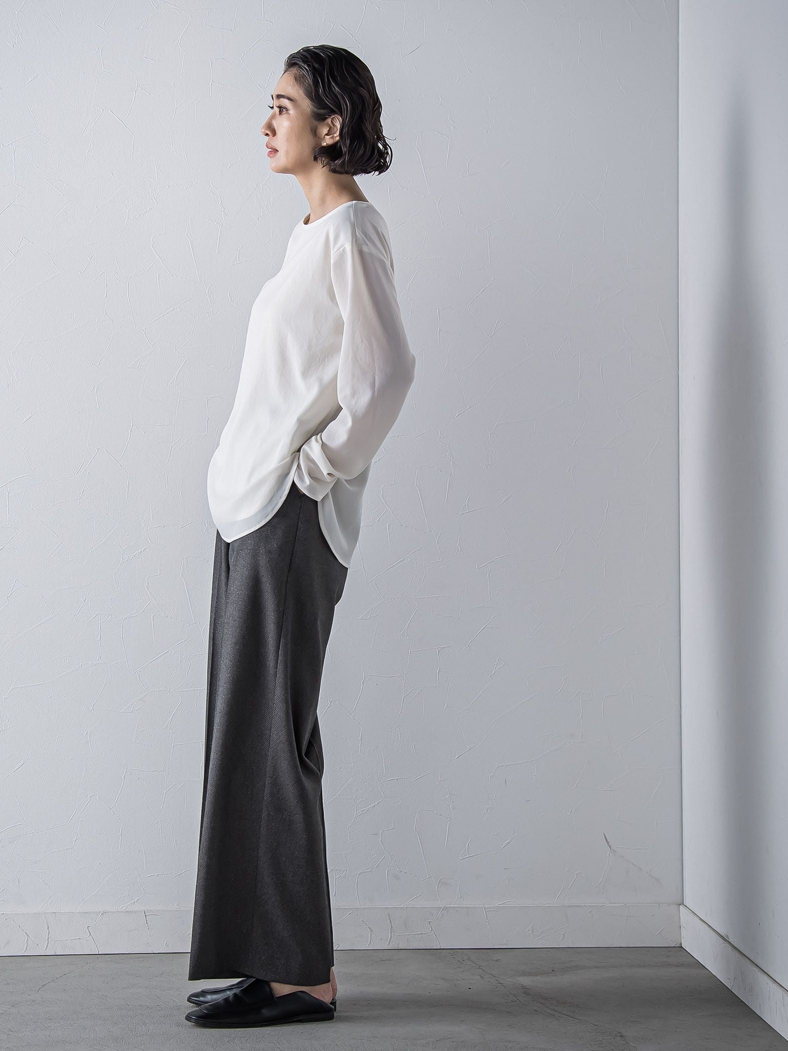 キラメキストレッチワイドパンツ≪洗濯機で洗える≫