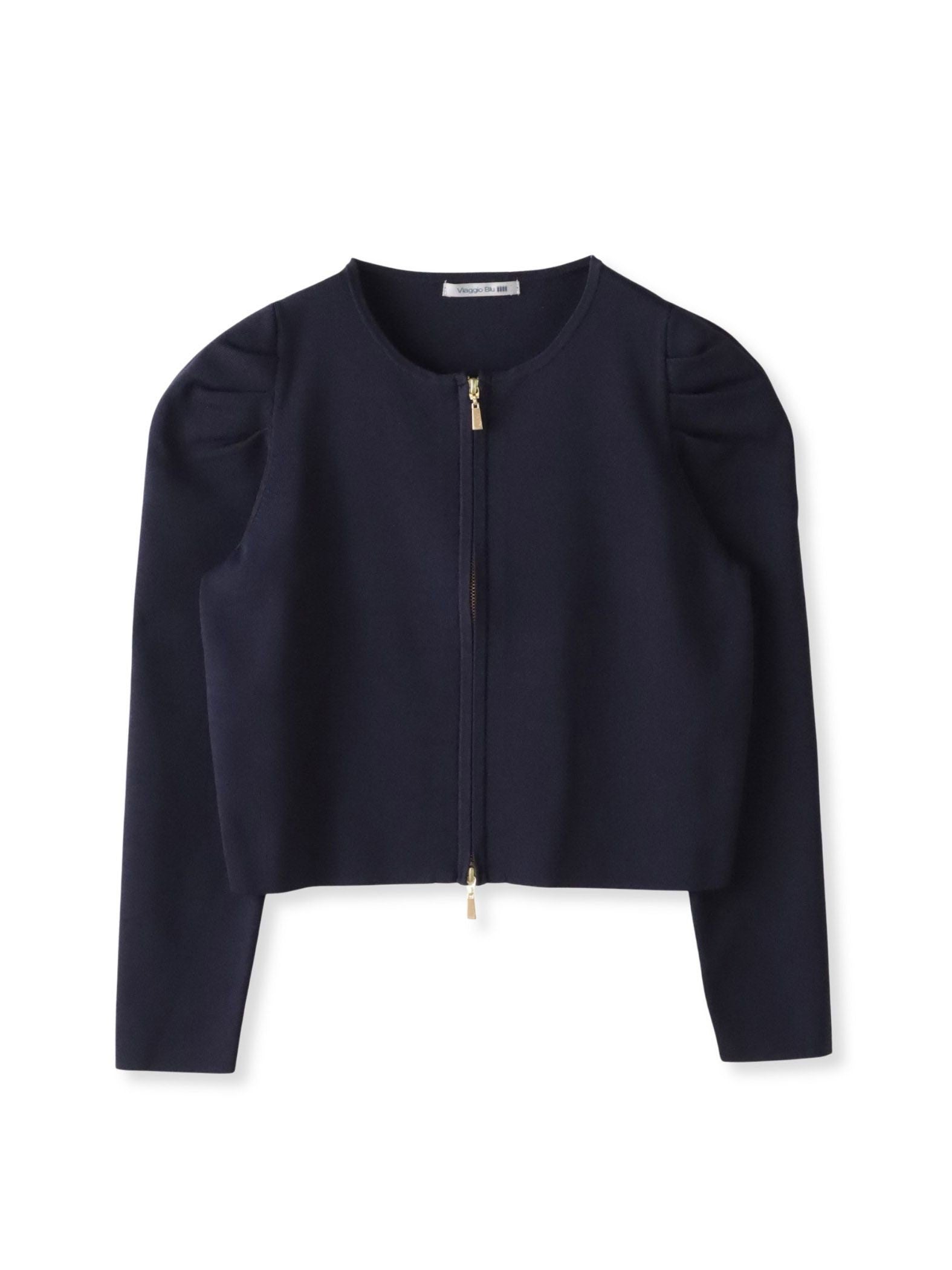 パフスリーブダブルジップブルゾン