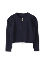 パフスリーブダブルジップブルゾン