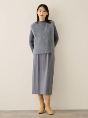 シャギーニットベストアンサンブルワンピース≪手洗い可能≫