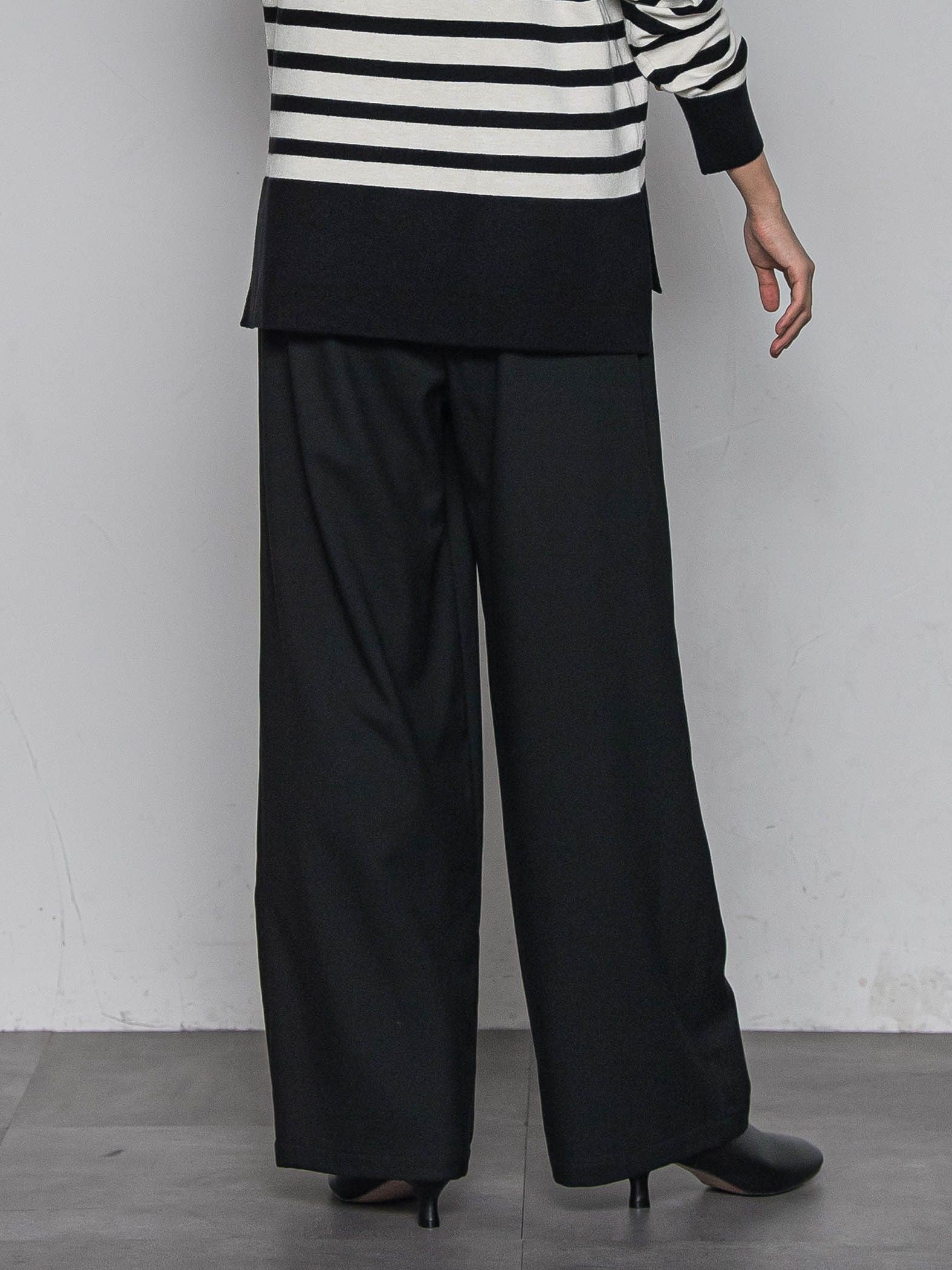 【一瞬で楽とキレイを叶える】裏起毛イージーワイドパンツ≪手洗い可能≫