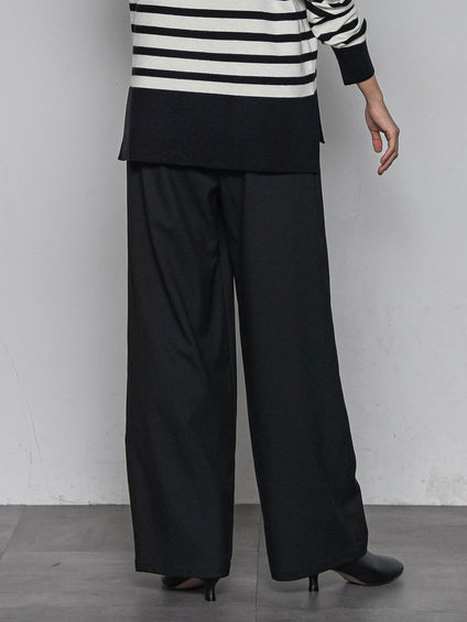 【一瞬で楽とキレイを叶える】裏起毛イージーワイドパンツ≪手洗い可能≫