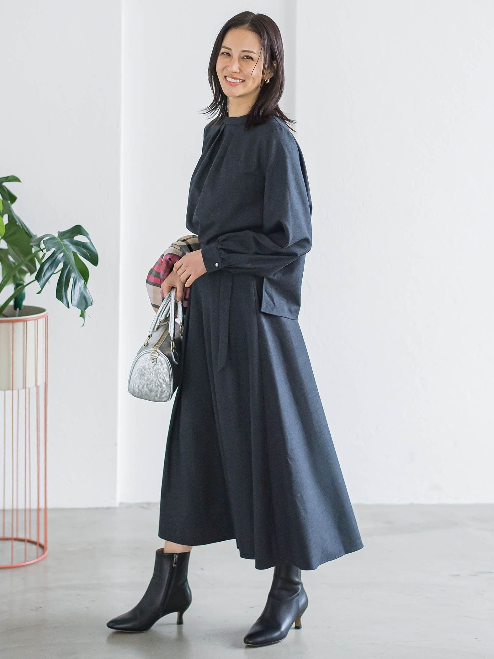 ウールブレンドストレッチブラウス≪セットアップ対応/手洗い可能≫