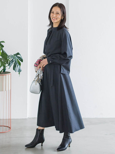 ウールブレンドストレッチブラウス≪セットアップ対応/手洗い可能≫