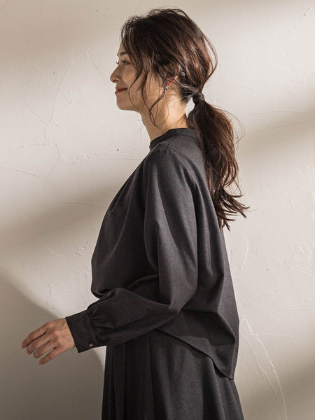 ウールブレンドストレッチブラウス≪セットアップ対応/手洗い可能≫