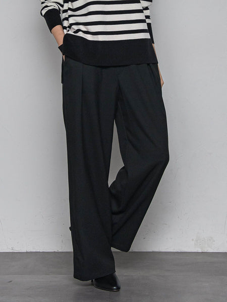 【一瞬で楽とキレイを叶える】裏起毛イージーワイドパンツ≪手洗い可能≫