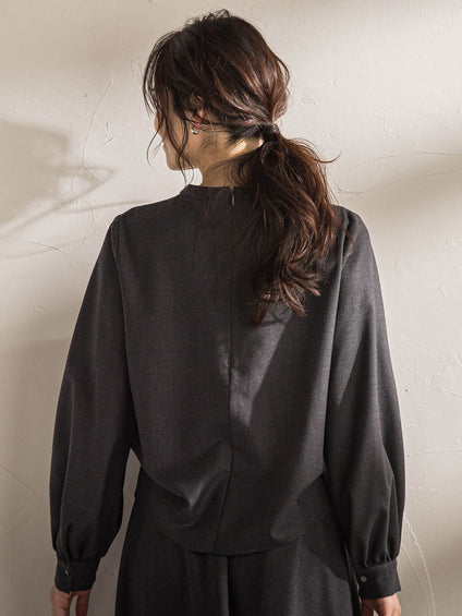 ウールブレンドストレッチブラウス≪セットアップ対応/手洗い可能≫