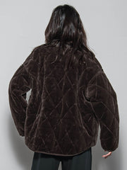 キルティング×フェイクファーリバーシブルブルゾン