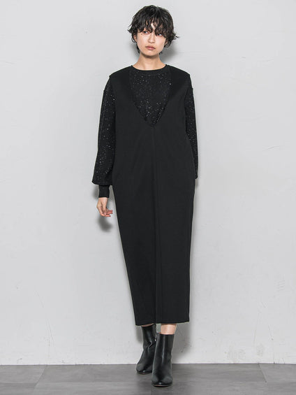 【ノンアイロン】-3kg見えIラインワンピース≪手洗い可能≫