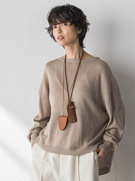 ペーパーブレンドルーズニットプルオーバー