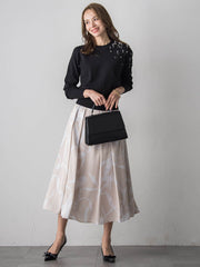 アシメパールビジューニット