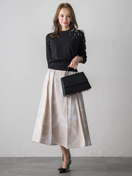 アシメパールビジューニット