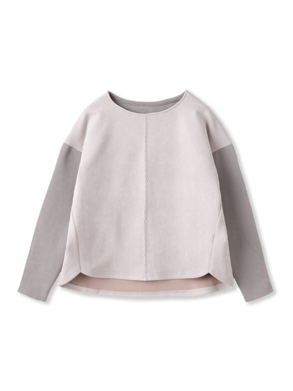 スウェード調×ニットスカートセットアップ≪手洗い可能≫