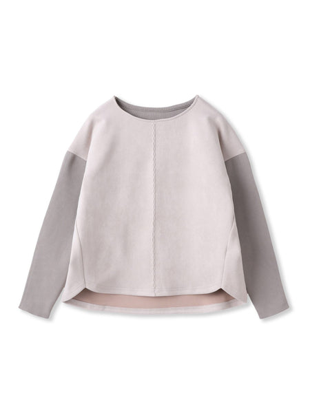 スウェード調×ニットスカートセットアップ≪手洗い可能≫