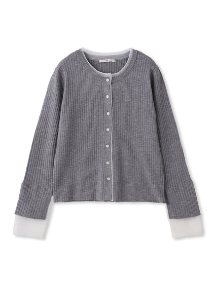 シアー切替えRIBニット≪手洗い可能≫