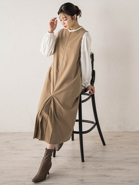 裏起毛サキソニーワンピース≪手洗い可能≫