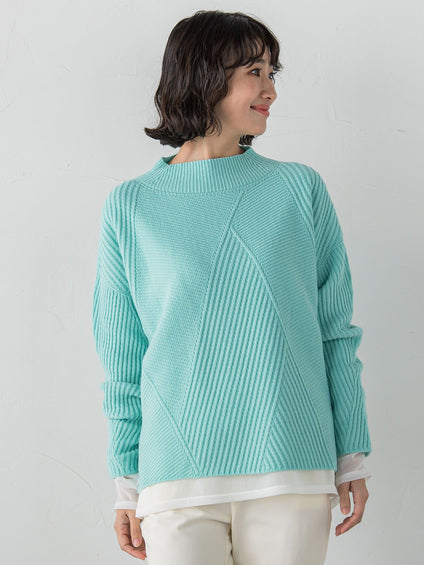 ヘリンボーンニット