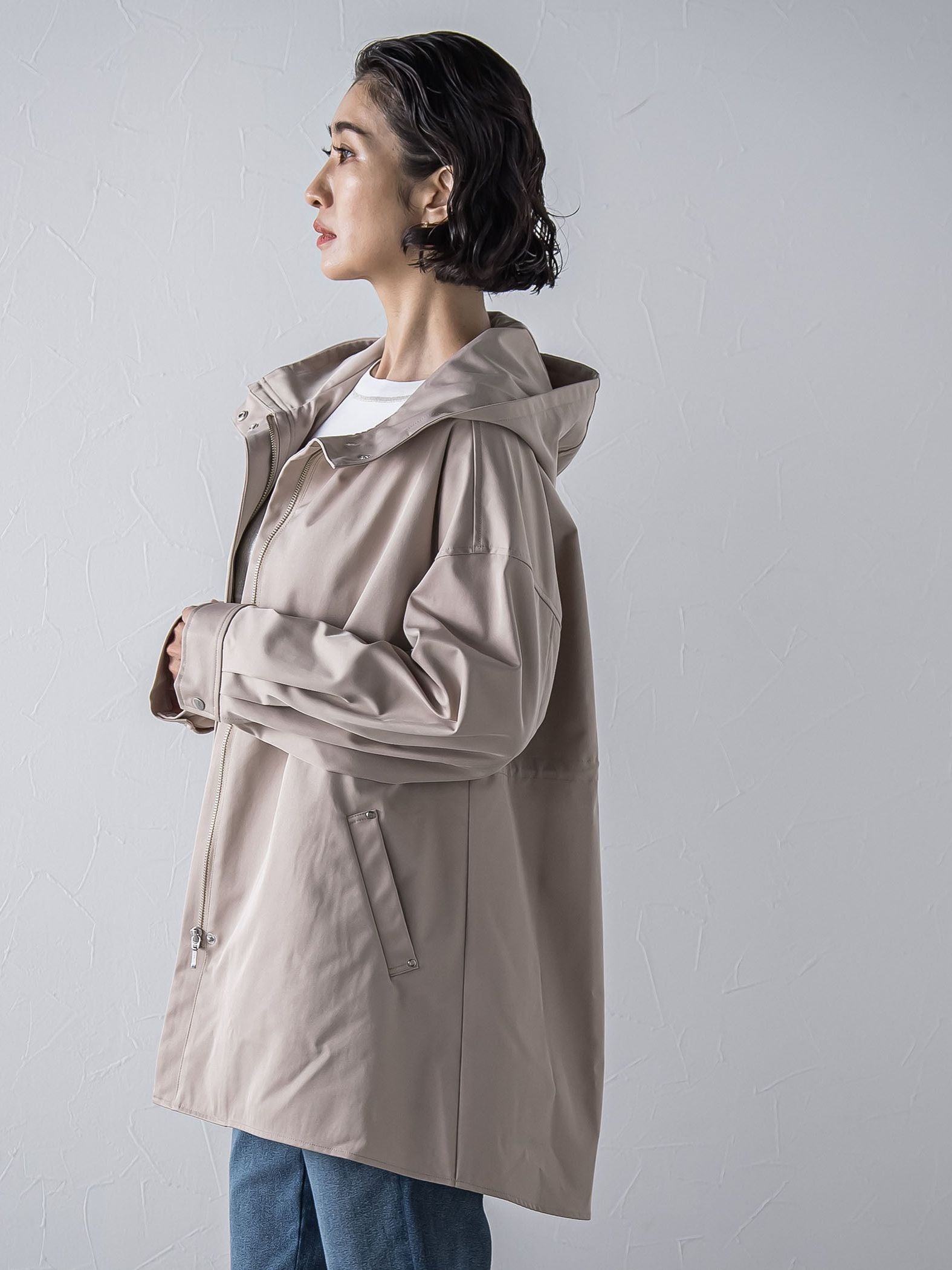 【大きいサイズ】”シルエットの変化が楽しめる”ストレッチマウンテンパーカー