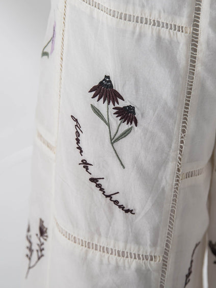 【40周年限定】パッチワーク刺繍イージーワイドパンツ