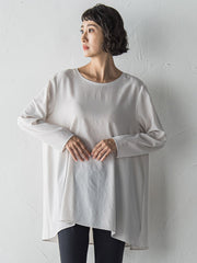 ”Tシャツ感覚で着られる”ジョーゼットブラウス≪洗濯機で洗える≫