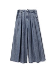 バイオシルクデニムフレアパンツ≪洗濯機で洗える/セットアップ対応≫