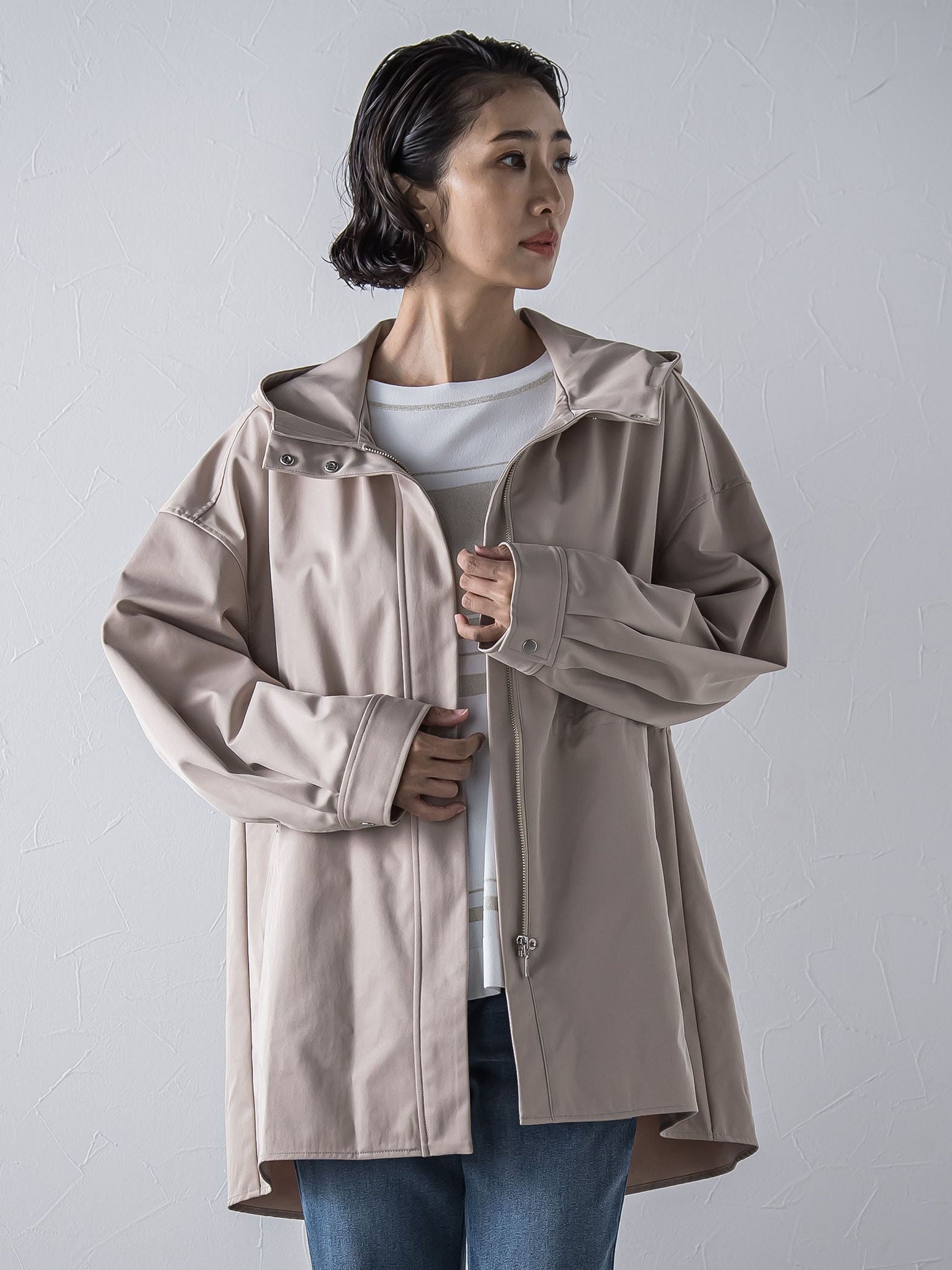 【大きいサイズ】”シルエットの変化が楽しめる”ストレッチマウンテンパーカー