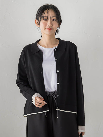 スーパーストレッチステンカーディガン≪洗濯機で洗える≫