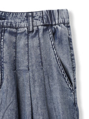 バイオシルクデニムフレアパンツ≪洗濯機で洗える/セットアップ対応≫