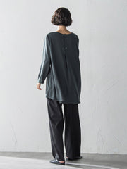 ”Tシャツ感覚で着られる”ジョーゼットブラウス≪洗濯機で洗える≫