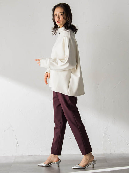 【WEB限定】美シルエット裏起毛ストレッチパンツ≪13号あり/毛玉防止≫