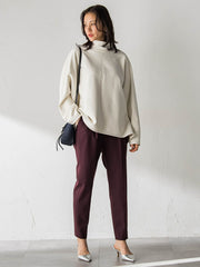 【WEB限定】美シルエット裏起毛ストレッチパンツ≪13号あり/毛玉防止≫