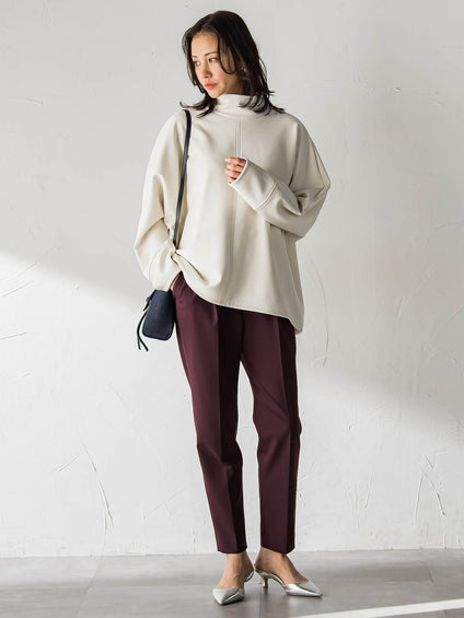 【WEB限定】美シルエット裏起毛ストレッチパンツ≪13号あり/毛玉防止≫