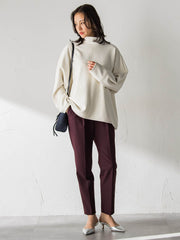 【WEB限定】美シルエット裏起毛ストレッチパンツ≪13号あり/毛玉防止≫