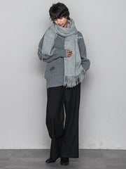 メッセージ刺繍Vネックニットプルオーバー≪手洗い可能≫