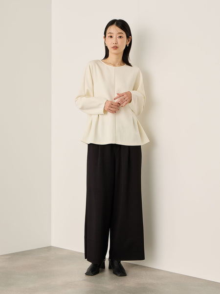 カットジョーゼットウエストタックブラウス≪手洗い可能≫