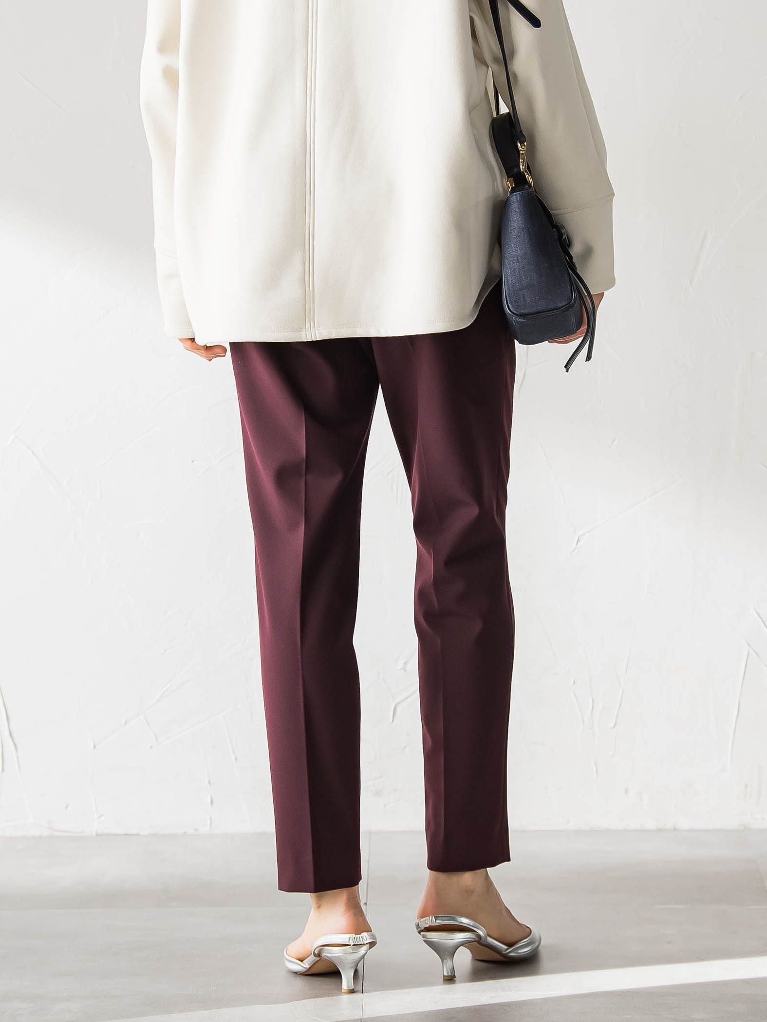 【WEB限定】美シルエット裏起毛ストレッチパンツ≪13号あり/毛玉防止≫