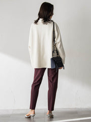 【WEB限定】美シルエット裏起毛ストレッチパンツ≪13号あり/毛玉防止≫